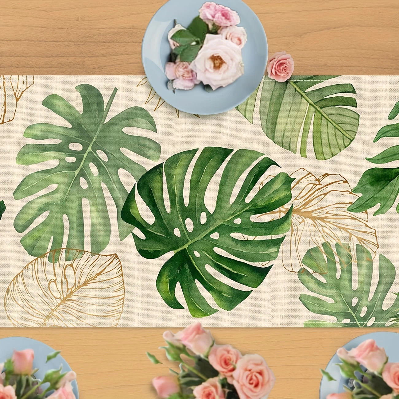 Tropical Palms 0.33m x 1.8m Table Runner