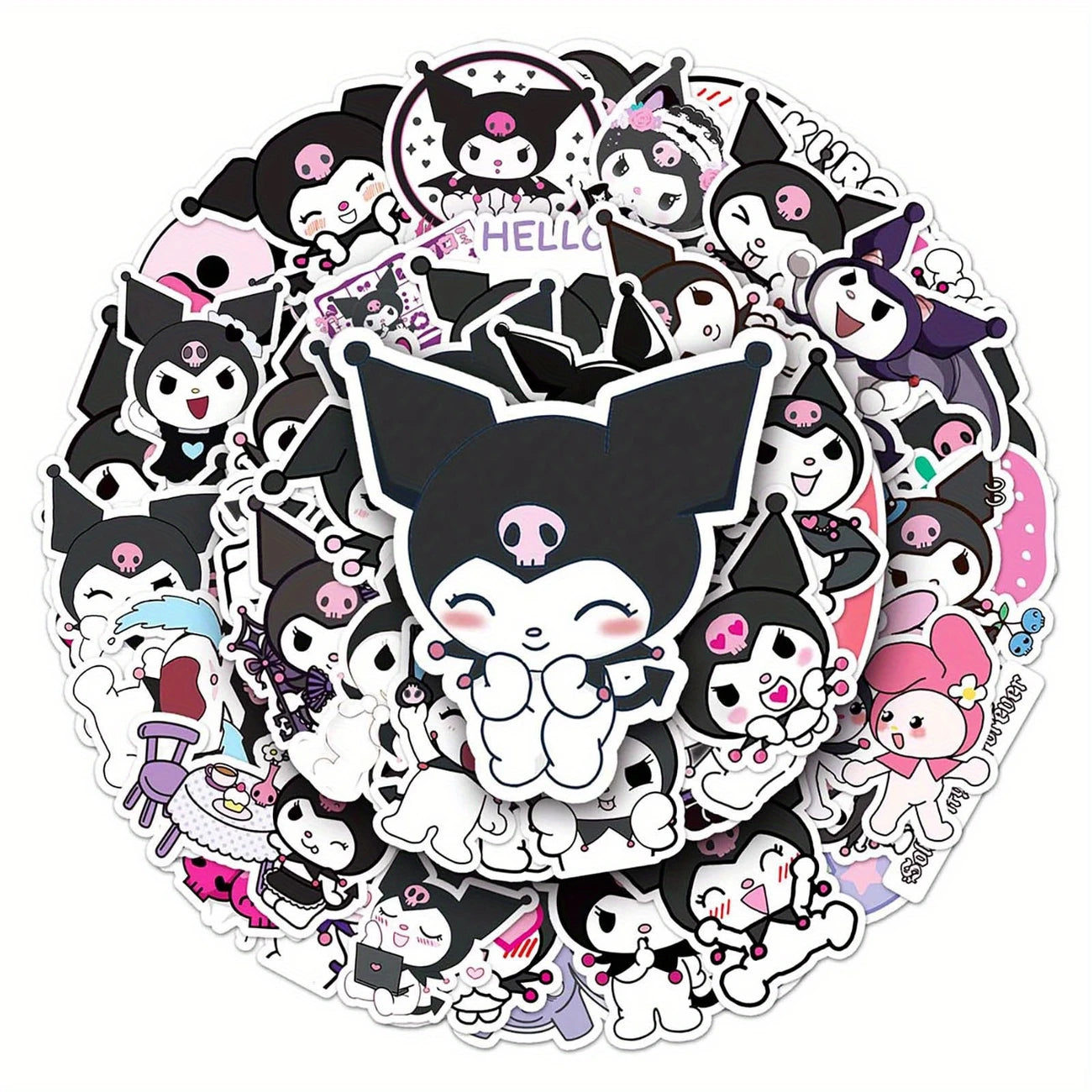 100pc Kuromi Matte Stickers