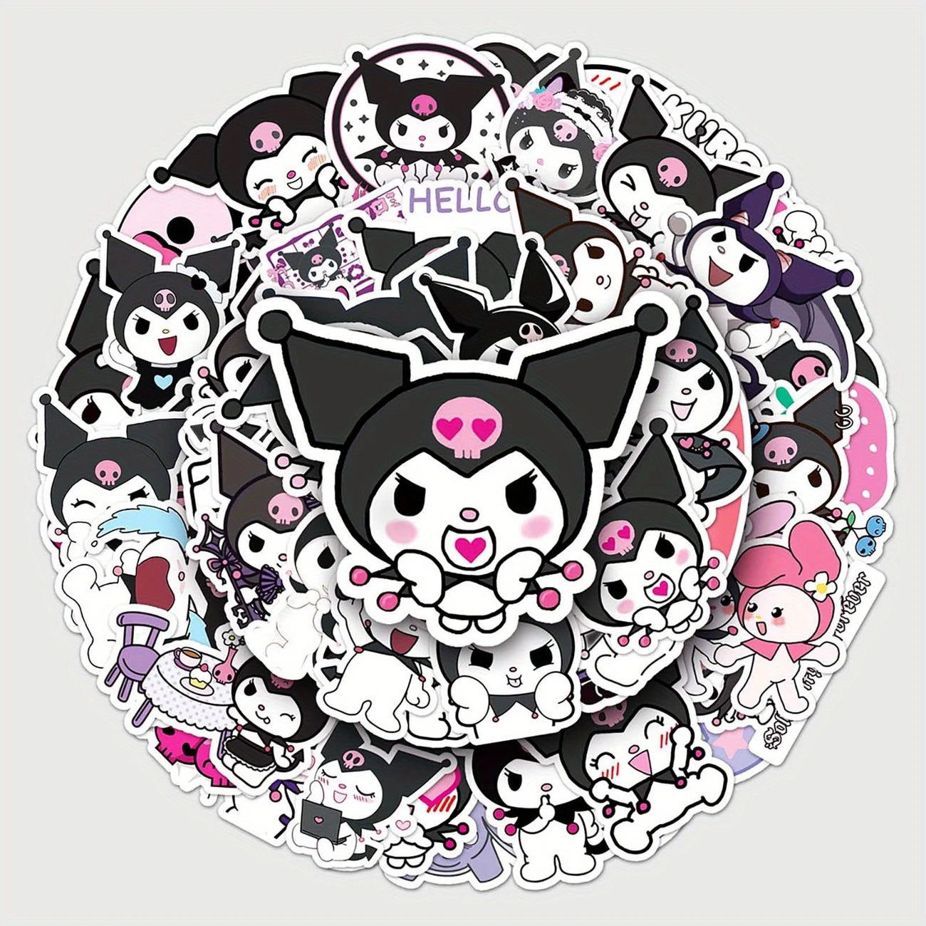100pc Kuromi Matte Stickers