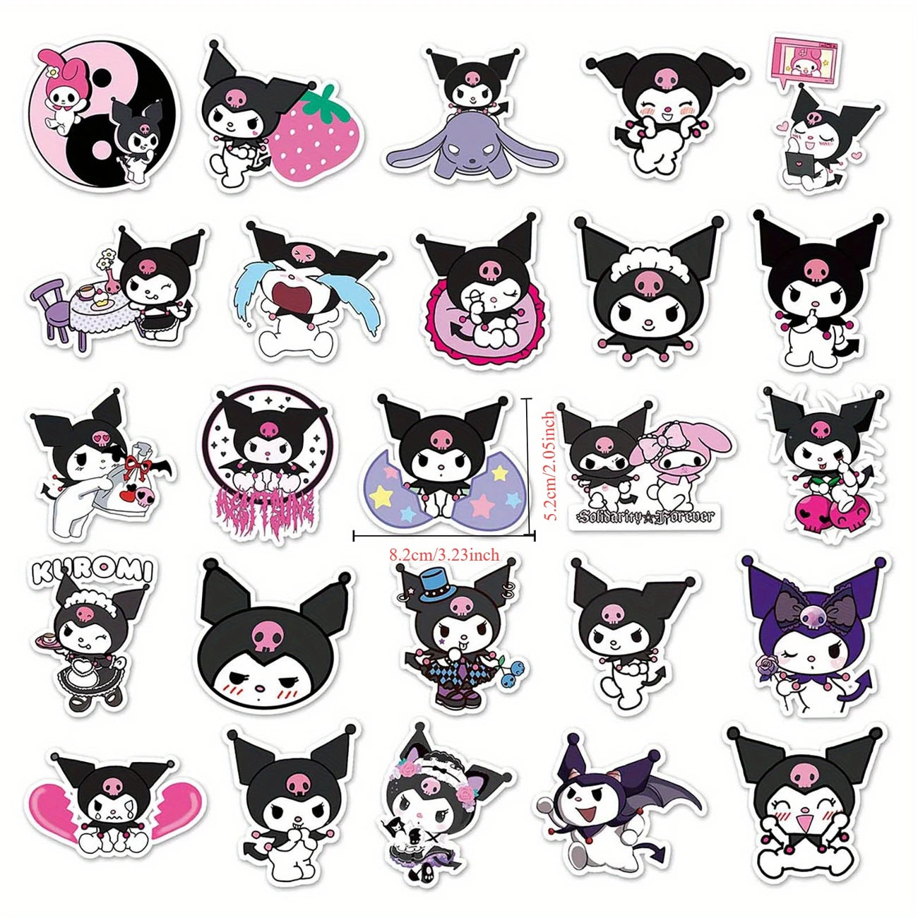 100pc Kuromi Matte Stickers