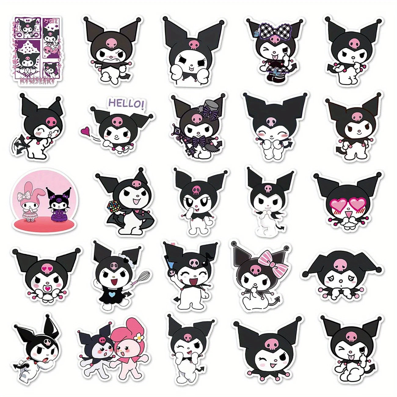 100pc Kuromi Matte Stickers