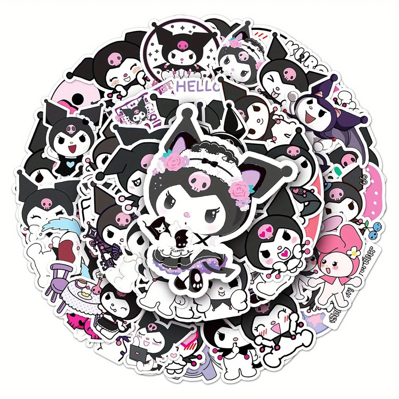 100pc Kuromi Matte Stickers