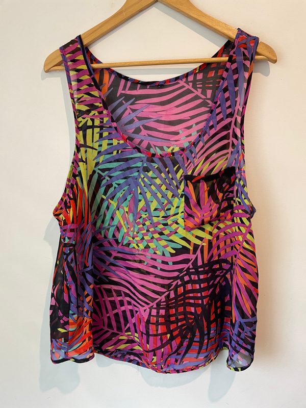 Sheer Palm Print Top