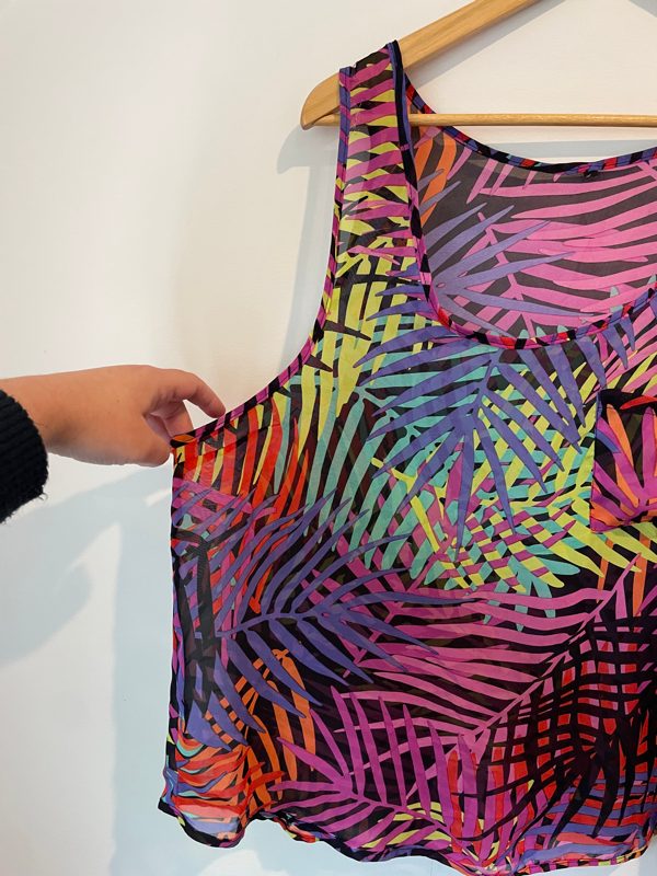 Sheer Palm Print Top