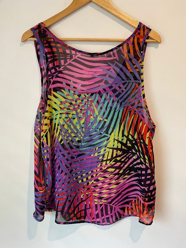 Sheer Palm Print Top