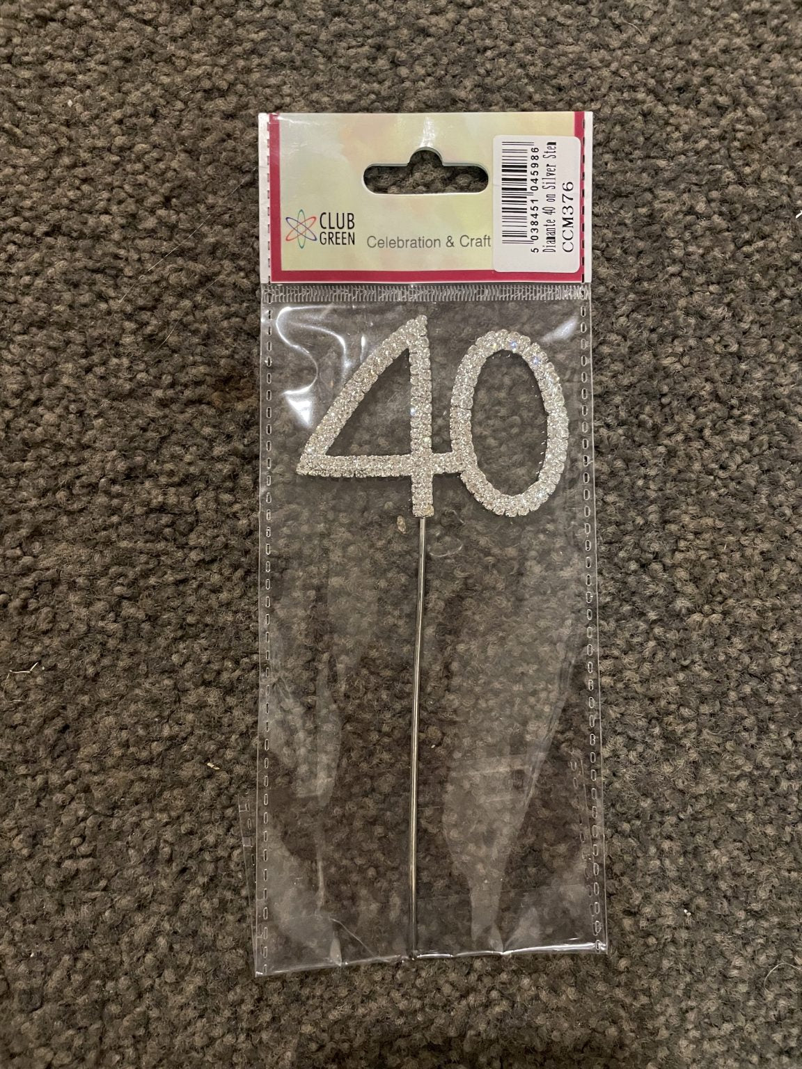 40 Silver & Diamanté Cake Topper