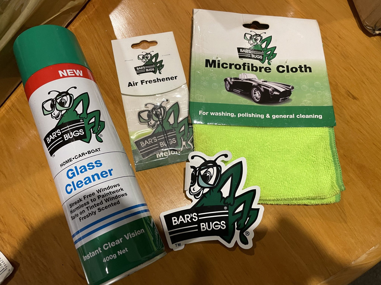 Bars Bugs Glass Cleaner Microfibre Cloth & Air Freshner