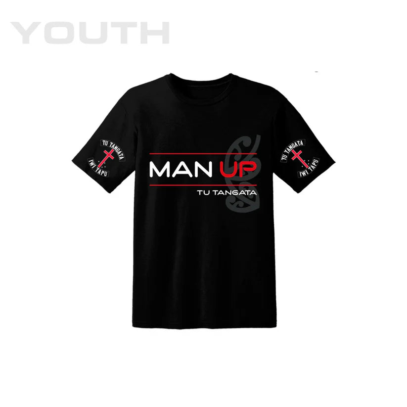 Tu Tangata Size 2XL Black SS Tee Man Up