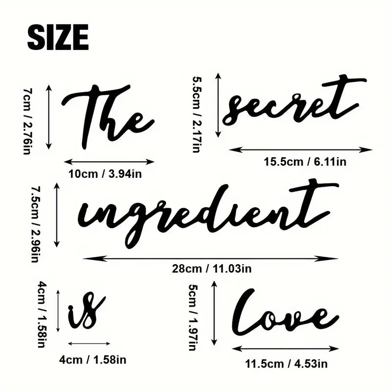The Secret Ingredient is Love Metal Wall Sign