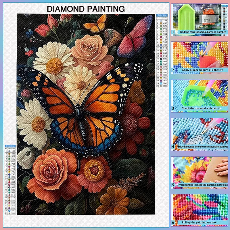 30x40cm Monarch Butterfly Diamond Art Kit