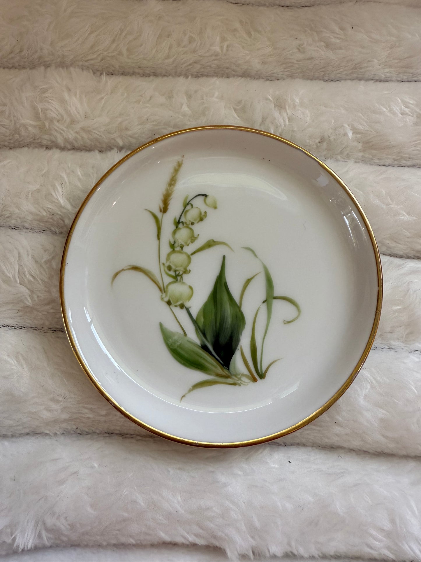 Vintage Rosenthal Handmalerei Gold Rim Butter Pat Plate, painted by Spitzer