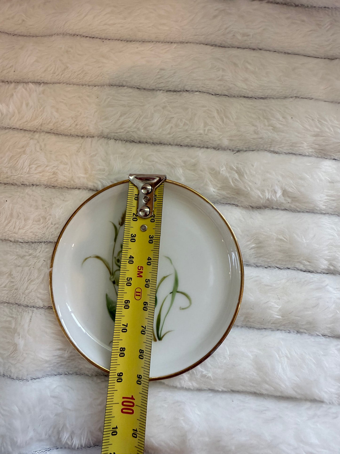 Vintage Rosenthal Handmalerei Gold Rim Butter Pat Plate, painted by Spitzer