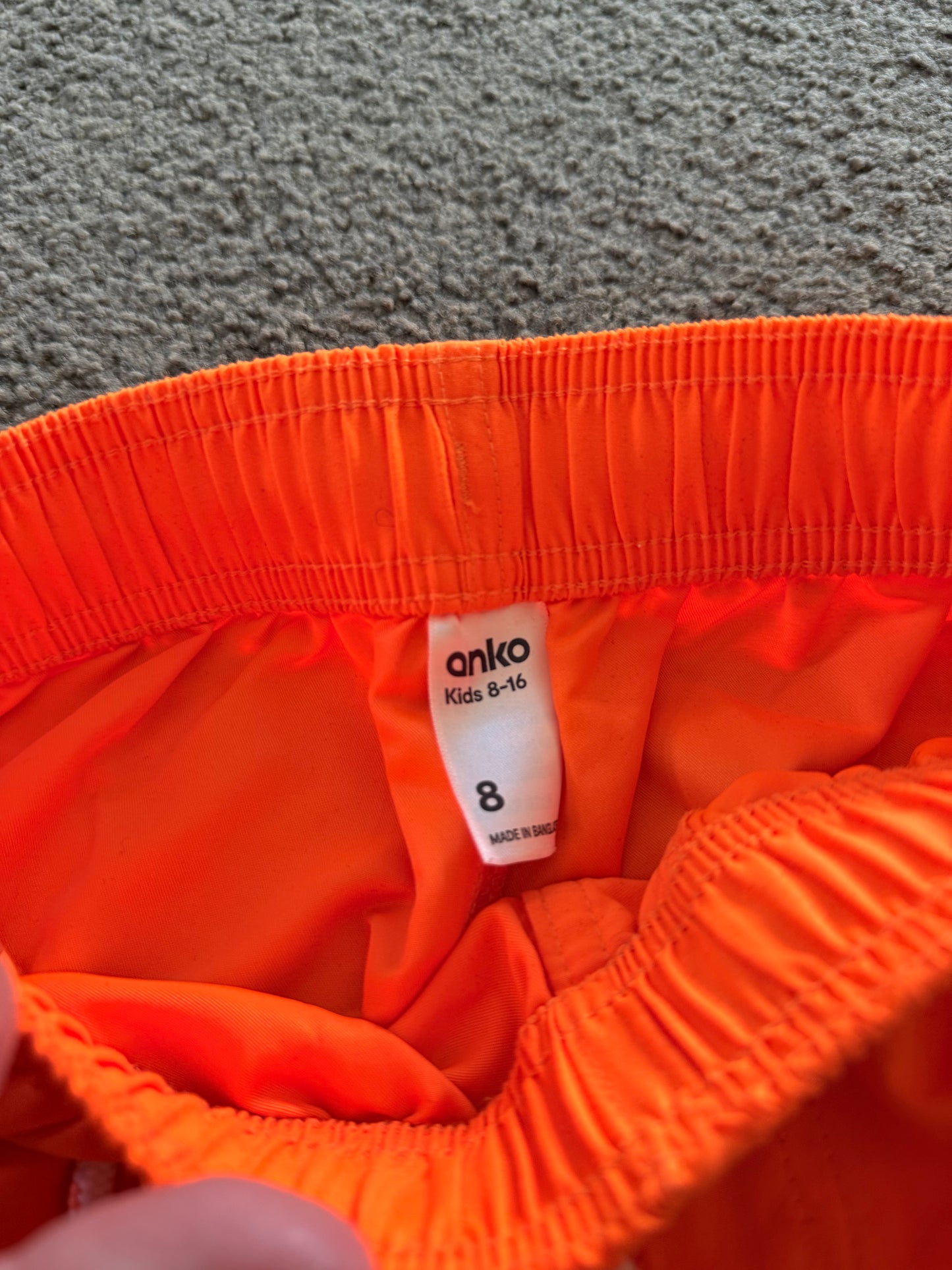 Anko Kids Size 8 Bright Orange Swim Shorts