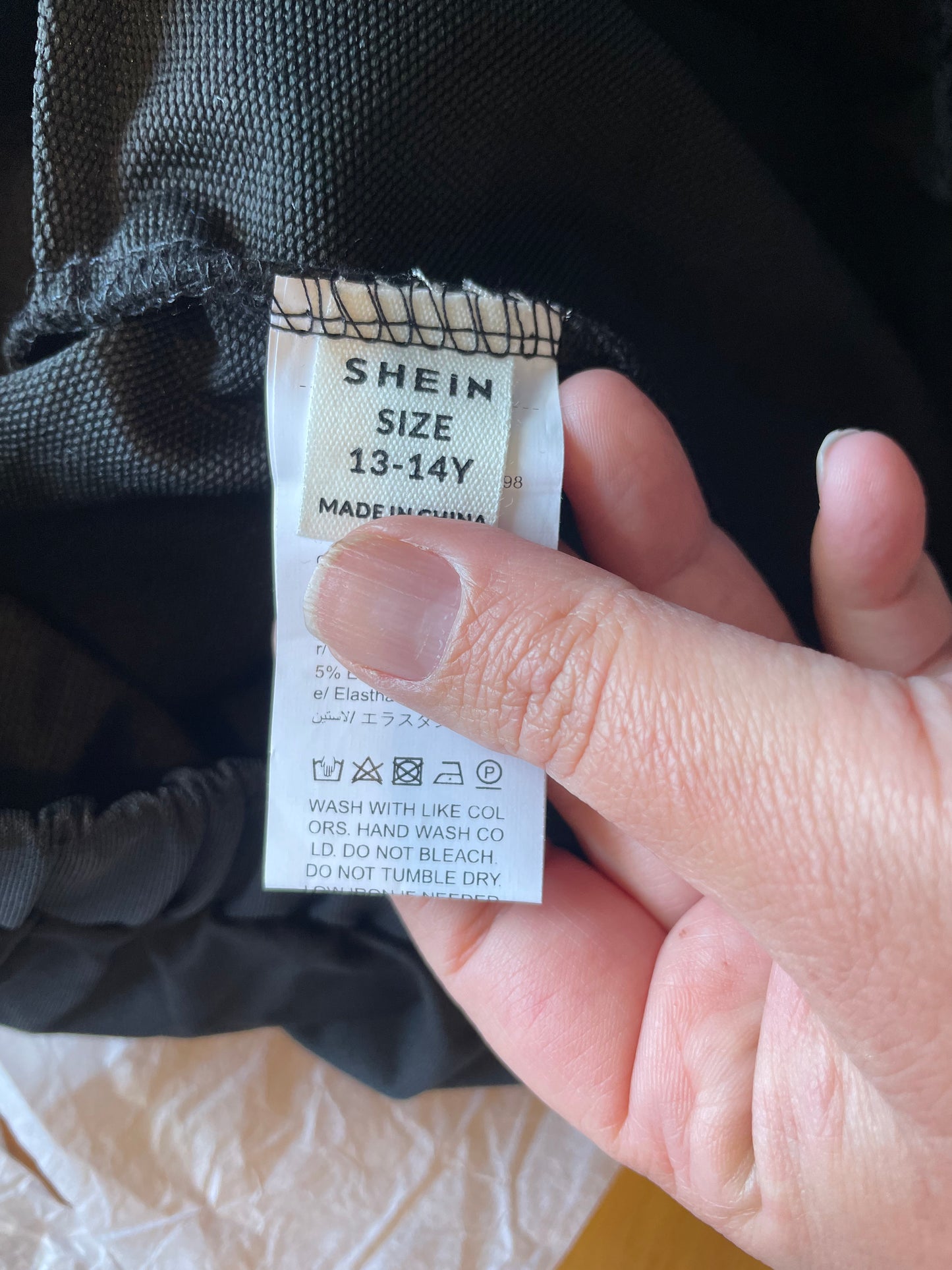 SHEIN Los Angeles Black Jersey Shorts Size 13-14Y