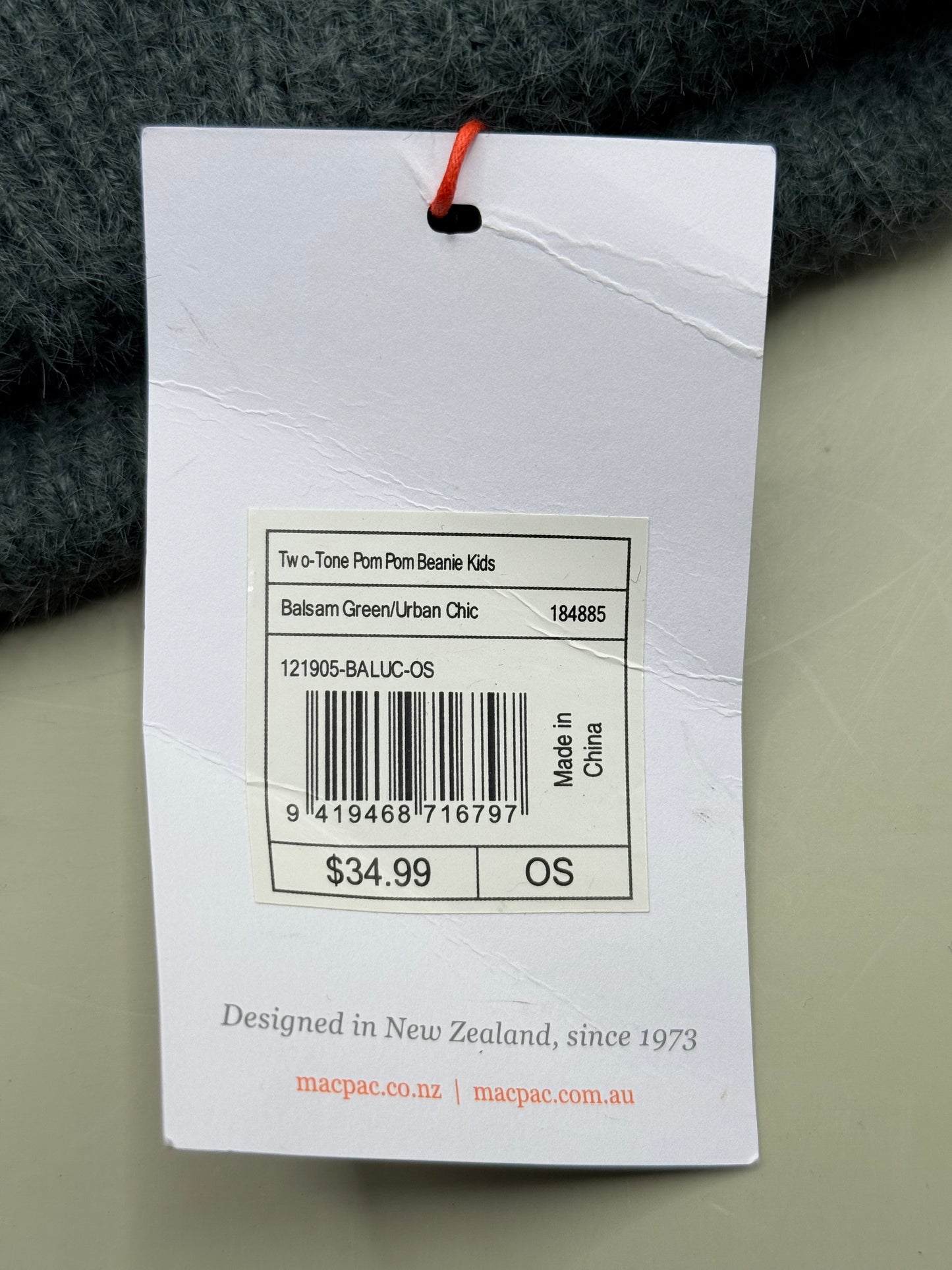 Macpac Children's Two-Tone Pom Pom Beanie RRP $34.99