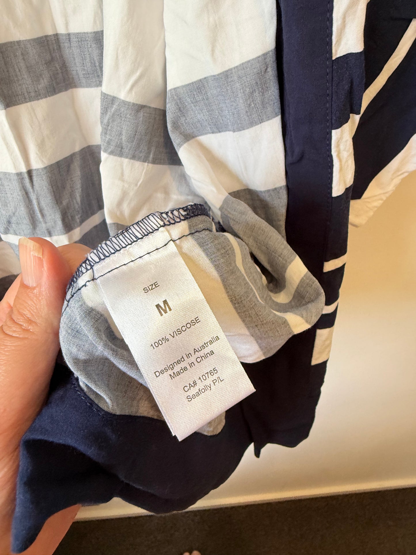 Seafolly Australia Size M Striped Lightweight Cover-Up