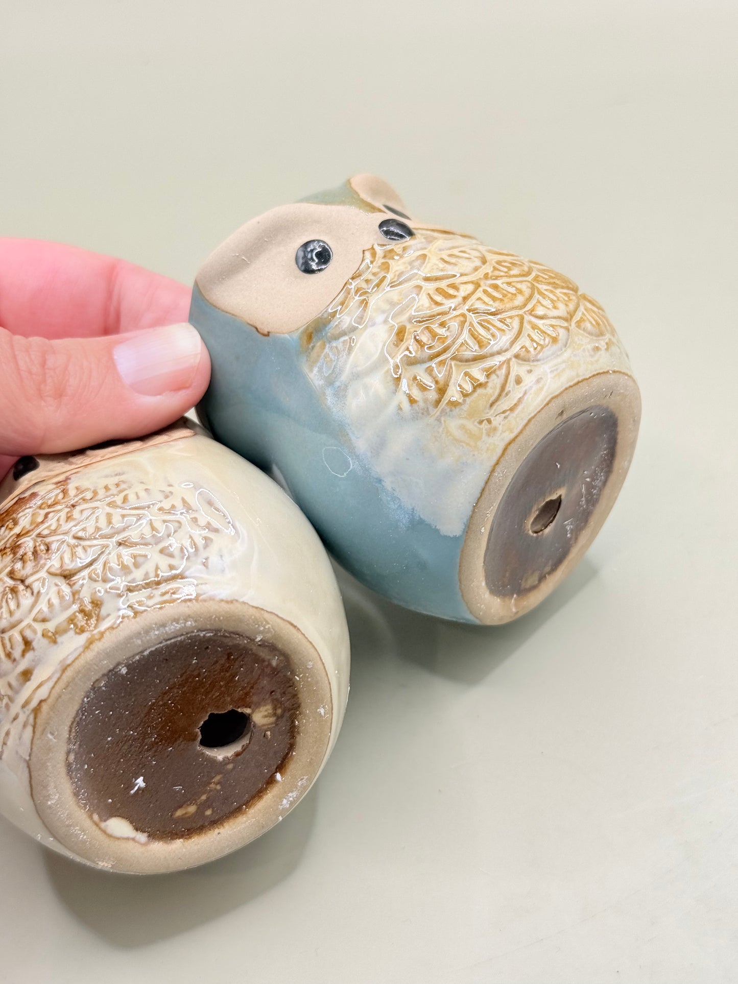 Set of 2 Small Whimsical Owl Succulent Planter Set