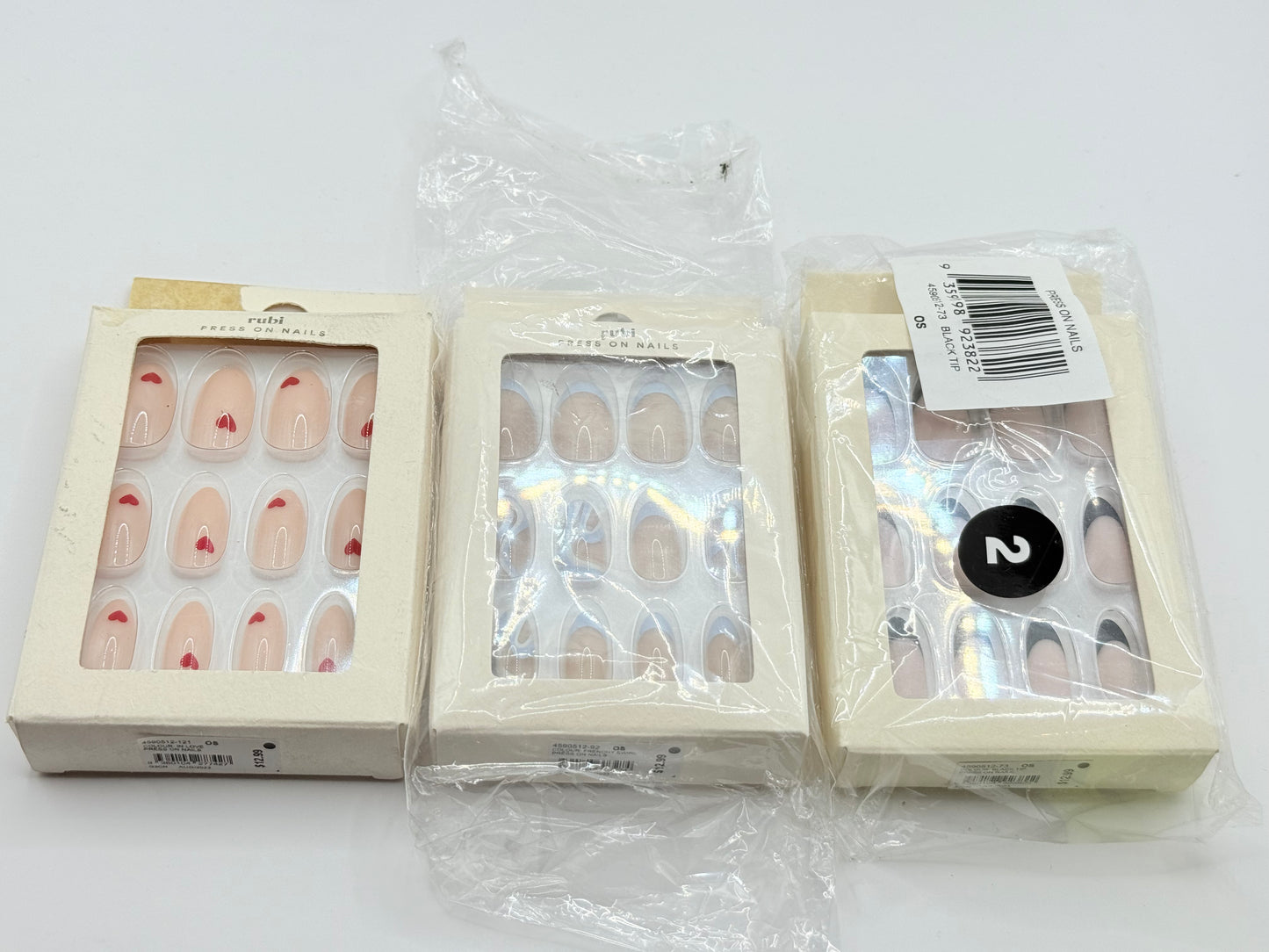 3x Packs Ruby Press On Nails Set