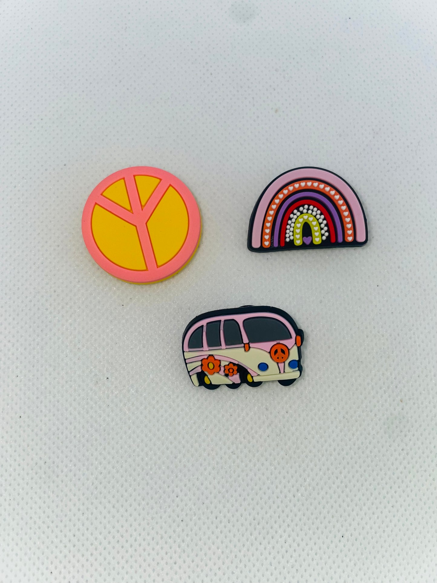 3x Peace and Positivity Shoe Charms
