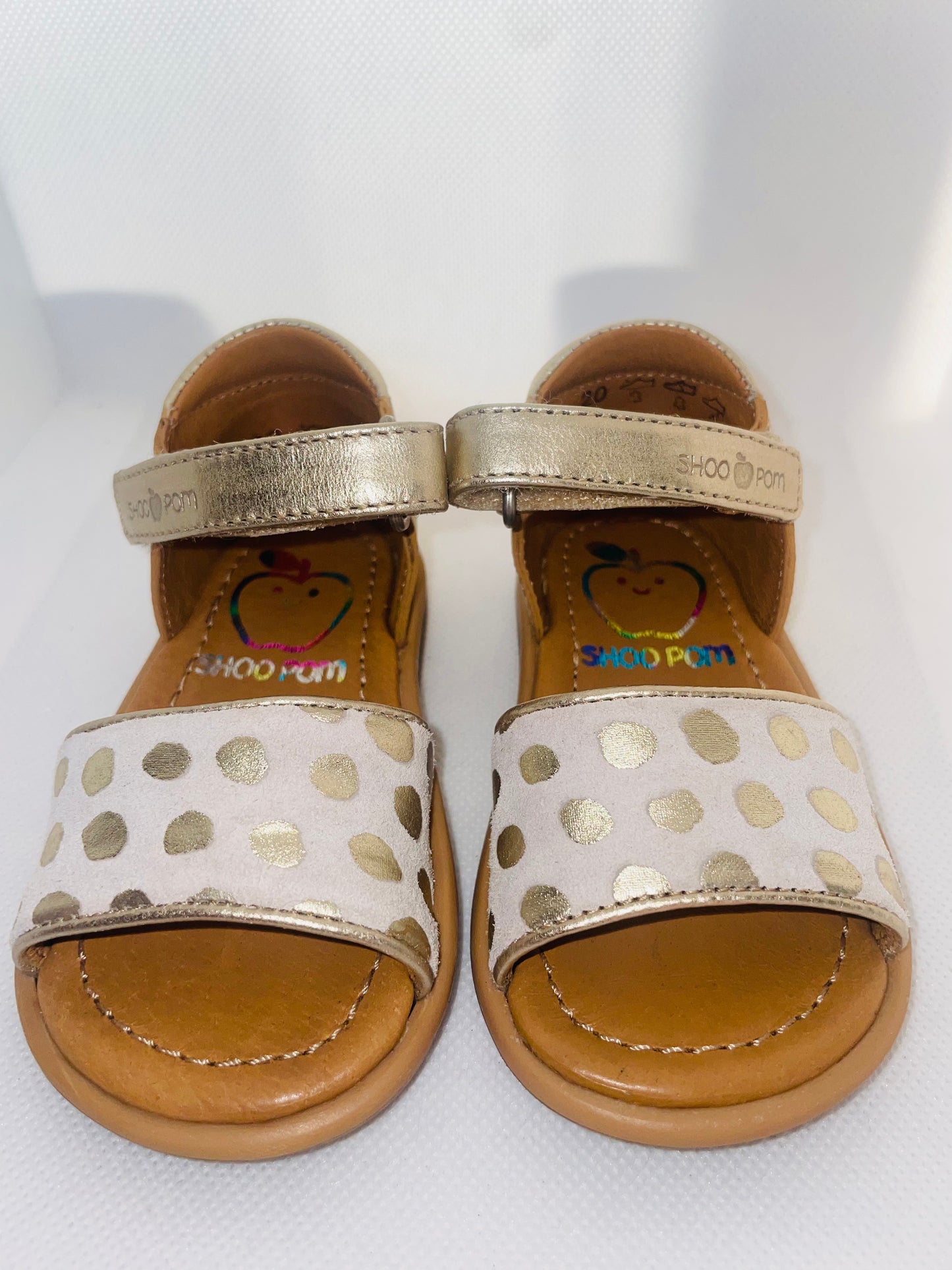 Shoo Pom Gold Polka Dot Toddler Sandals - Size 20
