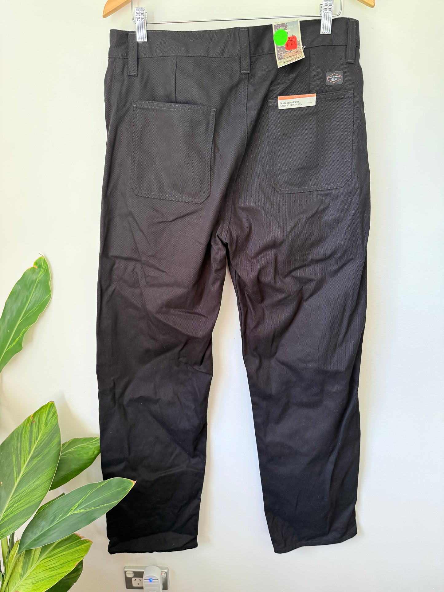 Nudie Jeans Co Size L 32W 32L Tuff Tony Black Straight Leg Jeans