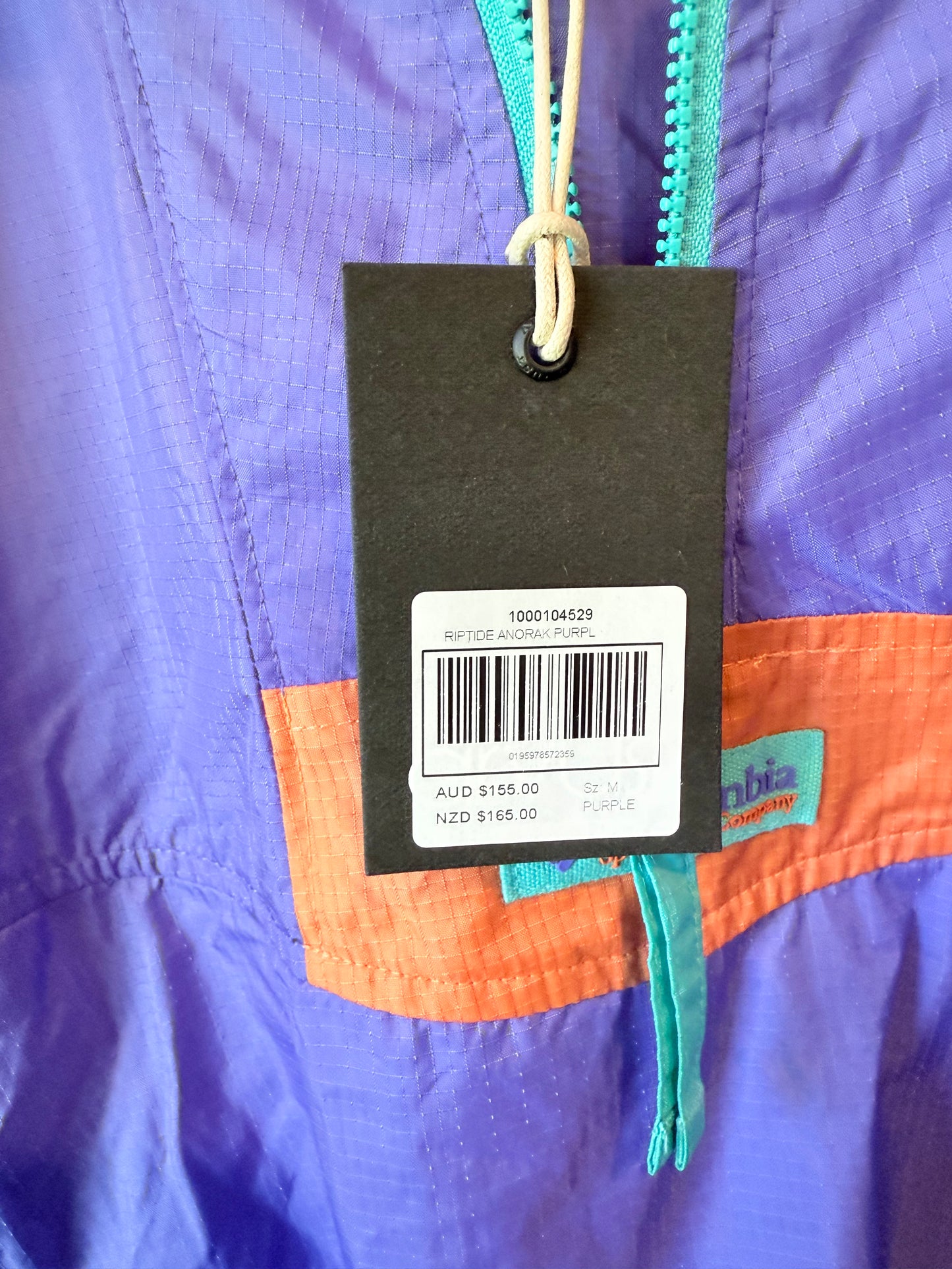 COLUMBIA Size M Purple Riptide Windbreaker Jacket RRP $165.00