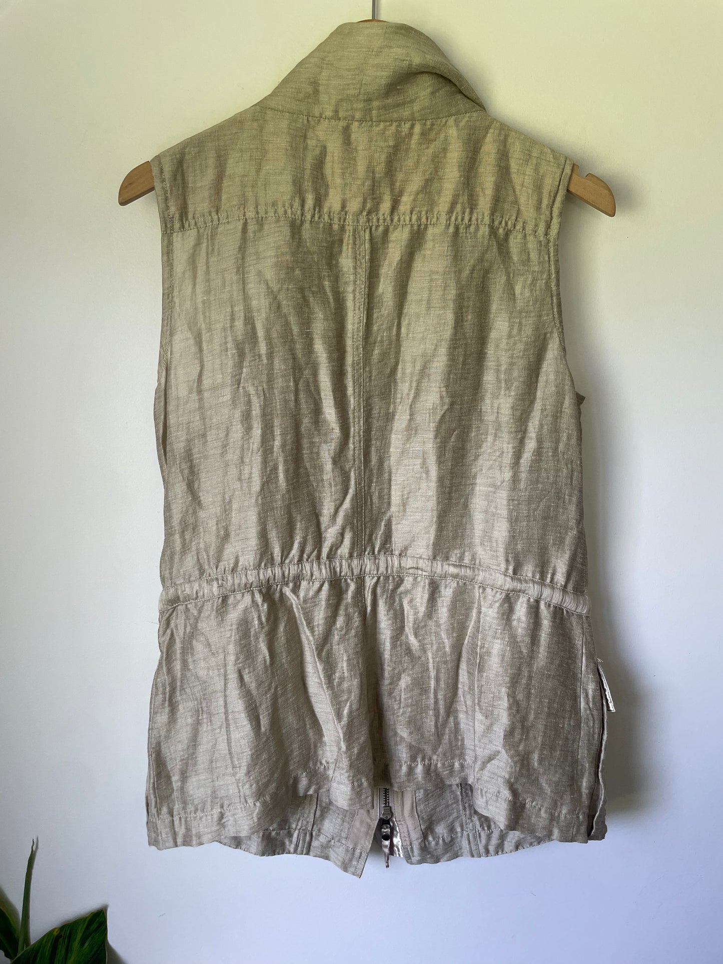 Verge Size M Linen Blend Sleeveless Jacket