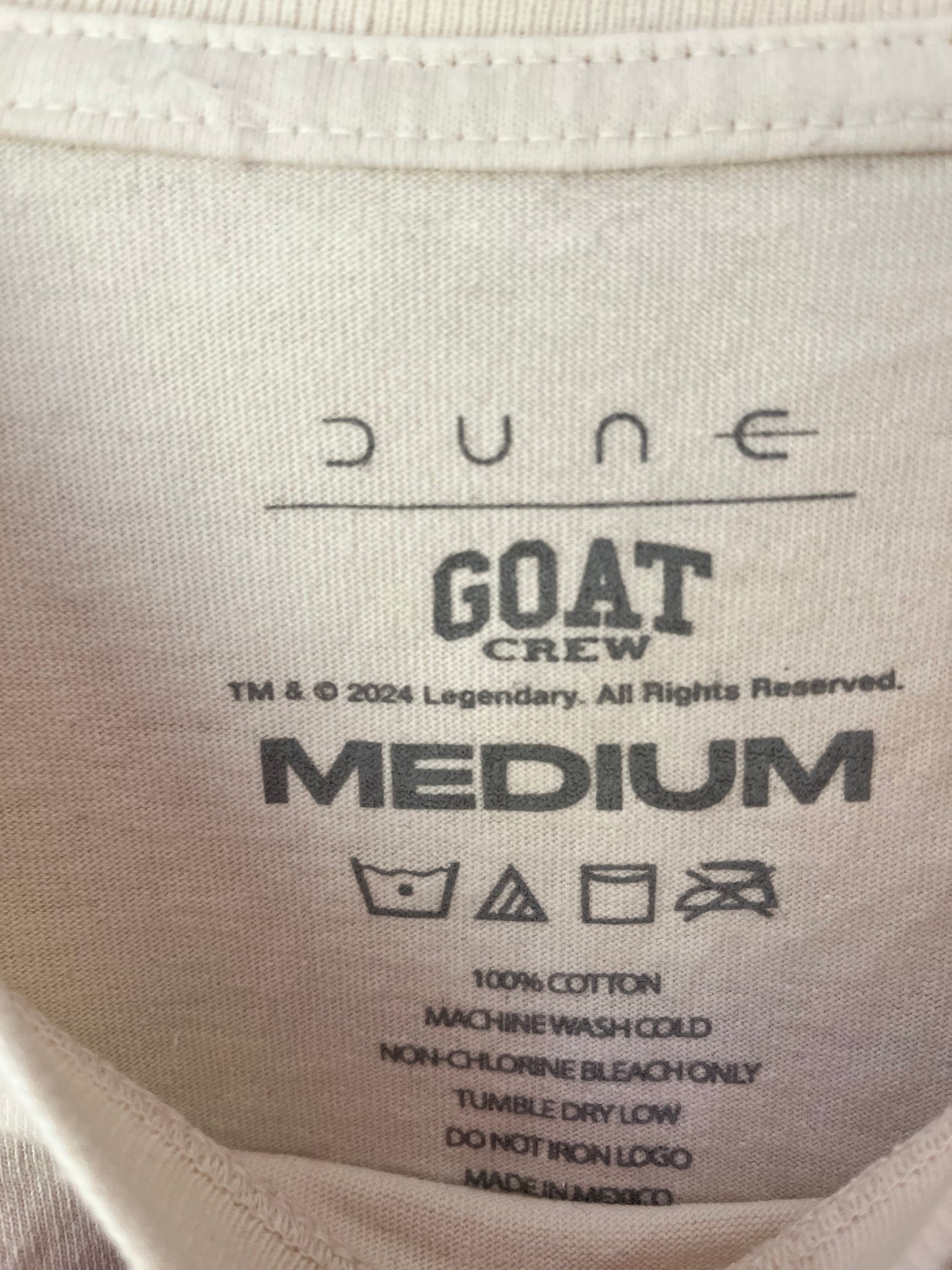 Goat Crew x Dune Size M "Fear" Heavyweight T-Shirt