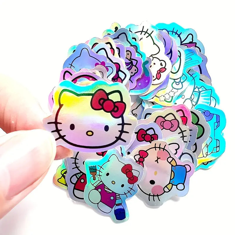 50x Hello Kitty Glitter Decals