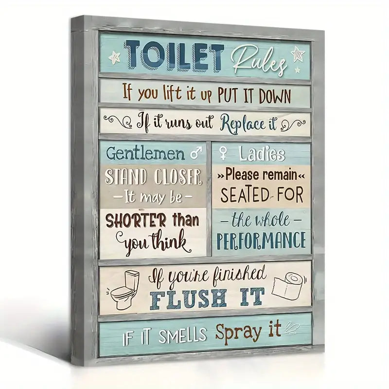 Bathroom Stretched Canvas Wall Art