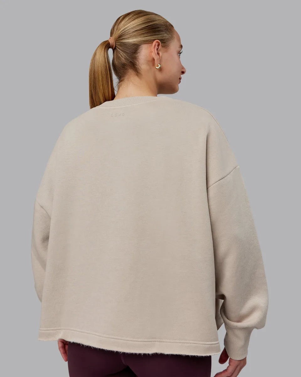 LSKD Size M Oasis Cropped Sweater Shale Beige