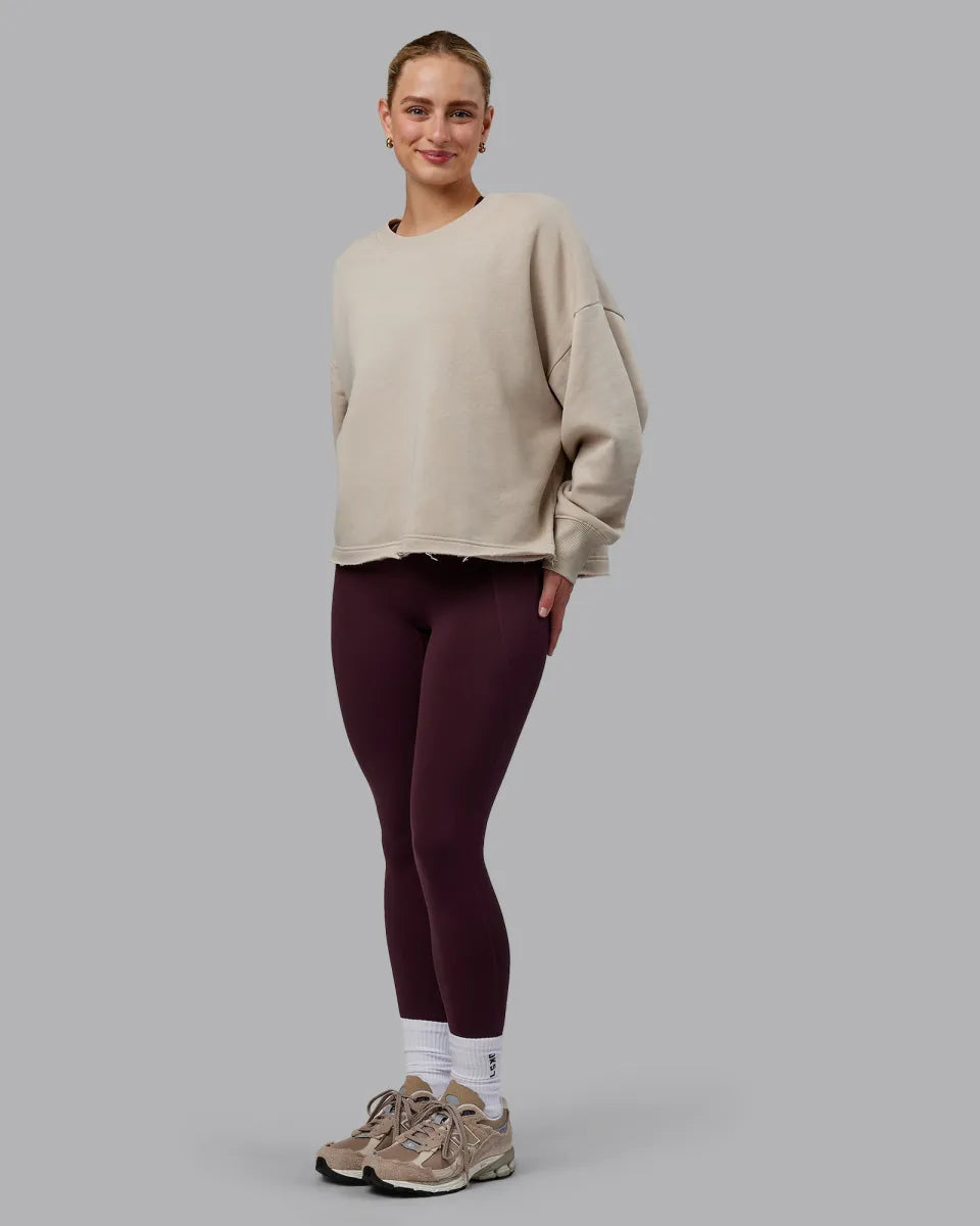 LSKD Size M Oasis Cropped Sweater Shale Beige