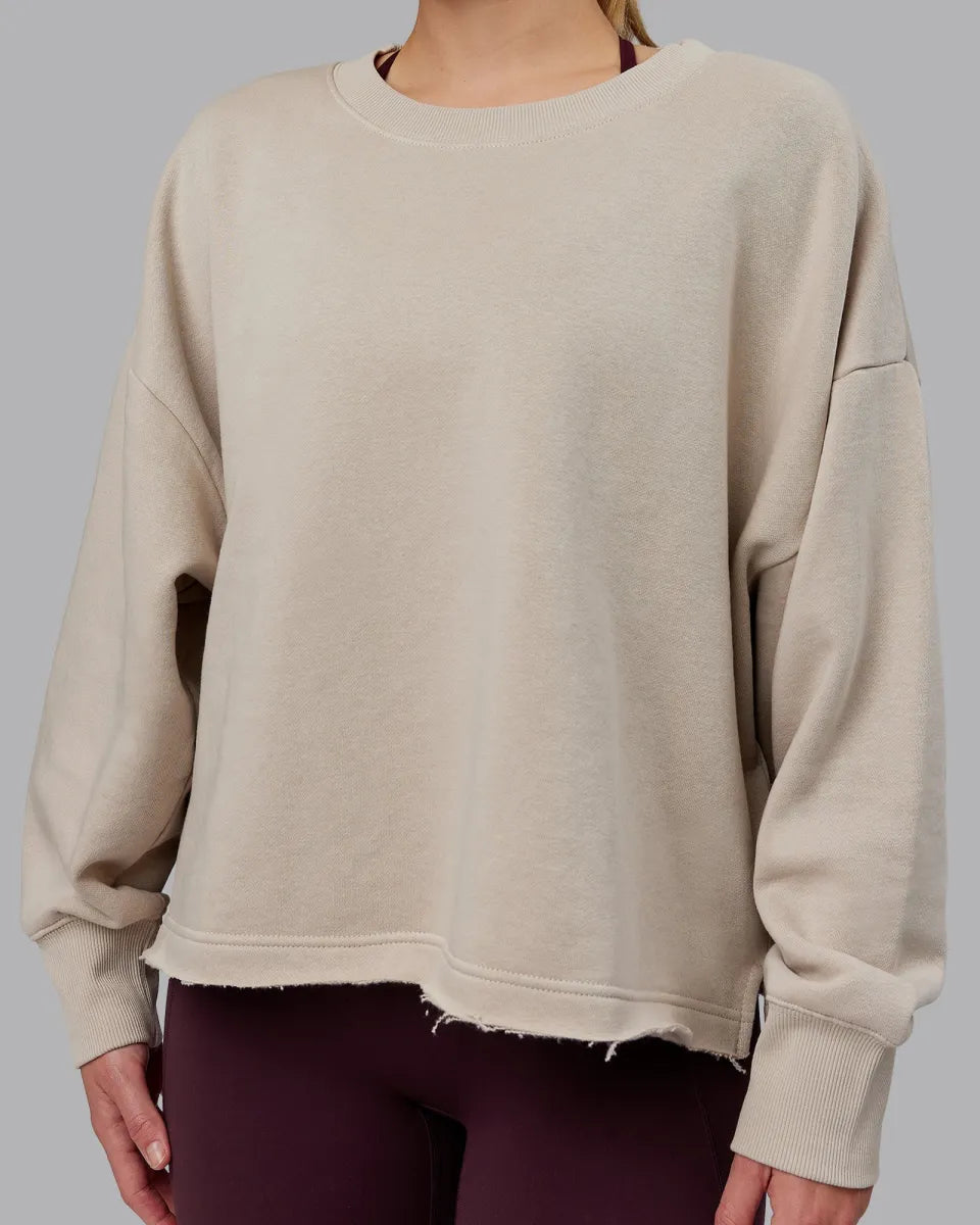 LSKD Size M Oasis Cropped Sweater Shale Beige