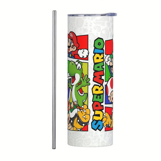 Super Mario 20oz Stainless Steel Tumbler with Lid & Straw