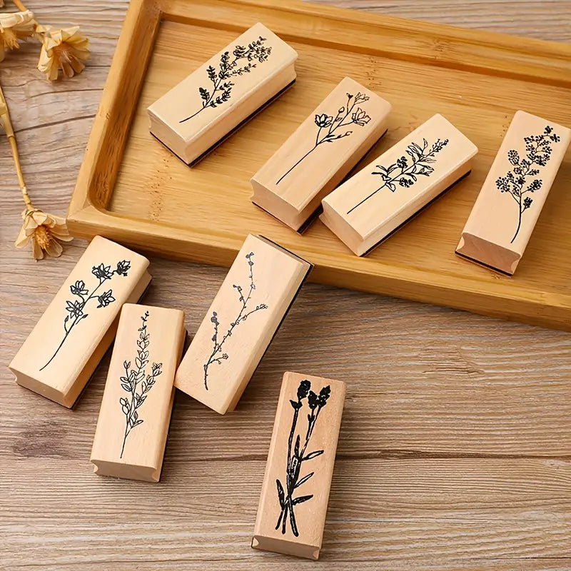 Wooden Floral Stamps
