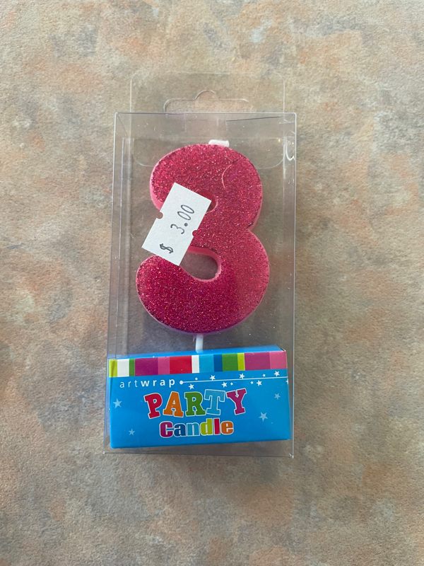 Number 3 Candle