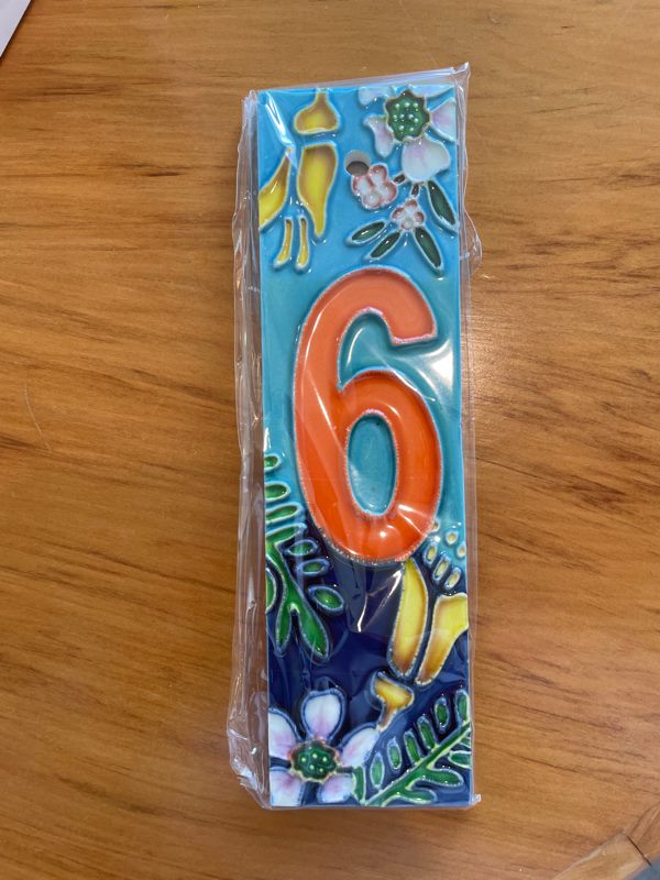 ‘6’ Ceramic Letterbox / Street Number