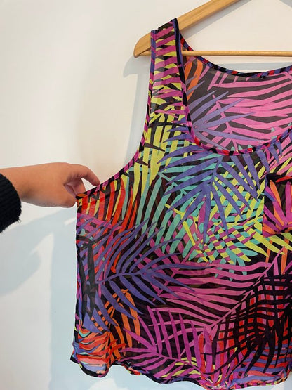 Sheer Palm Print Top