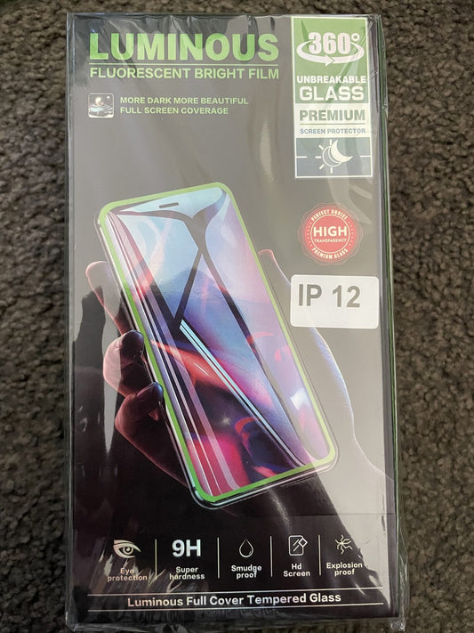 Luminous Full Cover Tempered Glass for IPhone 12