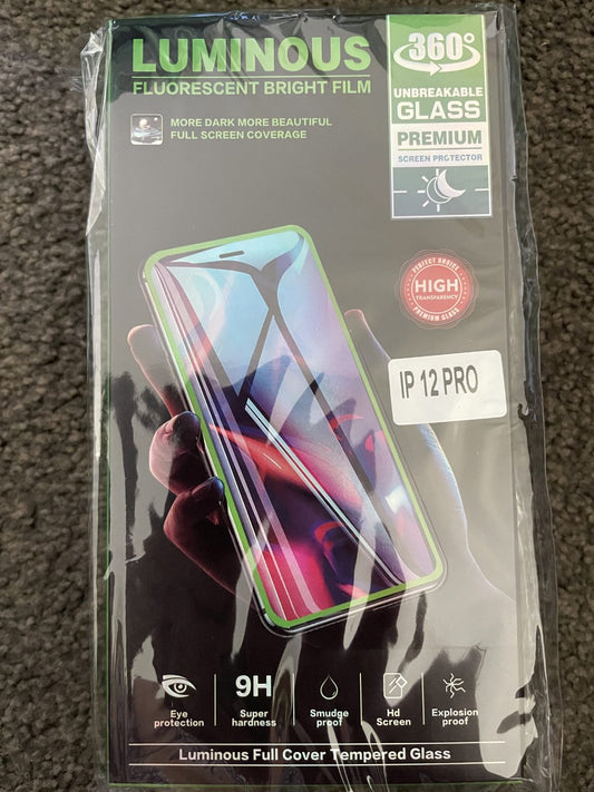Luminous Full Cover Tempered Glass for IPhone 12 Pro