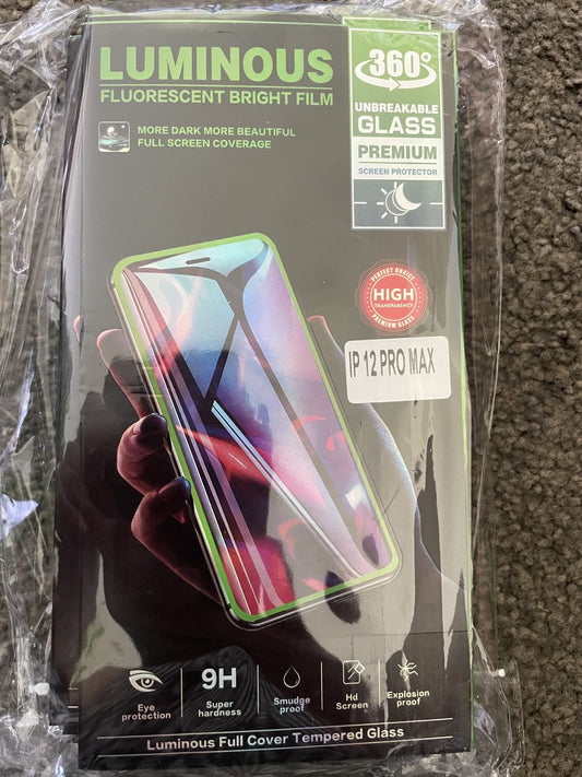 Luminous Full Cover Tempered Glass for IPhone 12 Max
