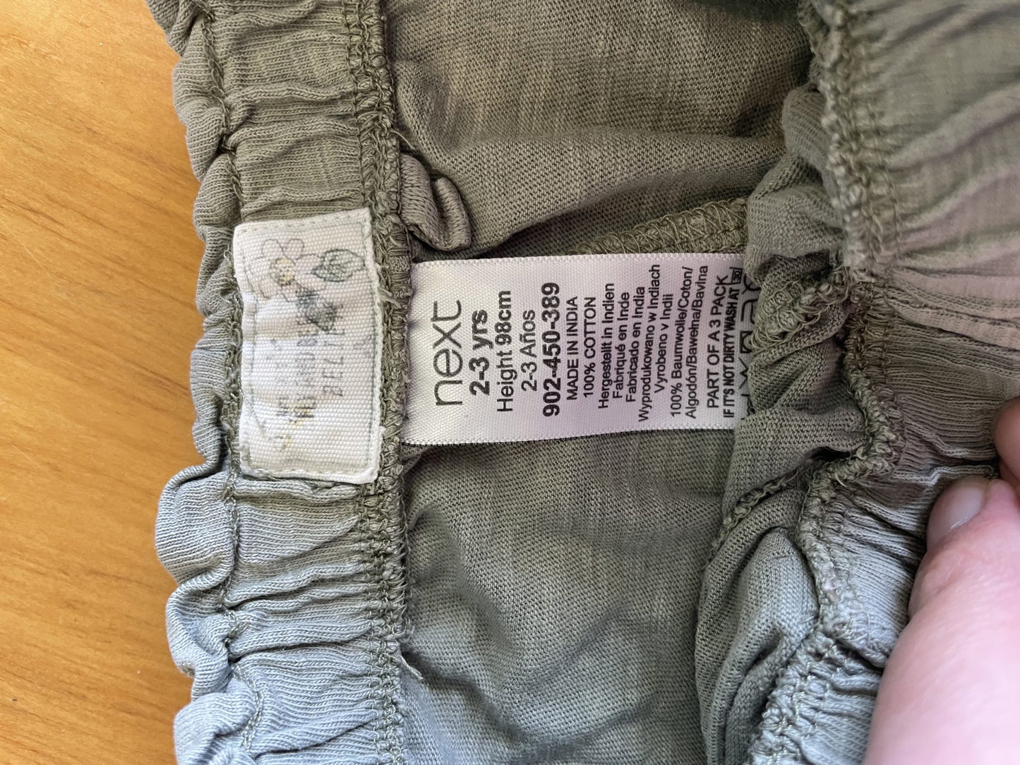 Next Size 2-3Y 100% Cotton Shorts