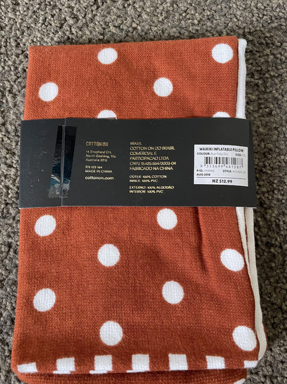Cotton On Waikiki Inflatable Pillow 25cm x 41cm - Terracotta