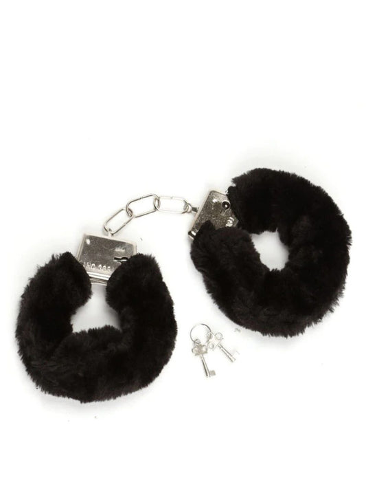 LOVETOY FETISH PLEASURE FLUFFY HANDCUFFS - BLACK