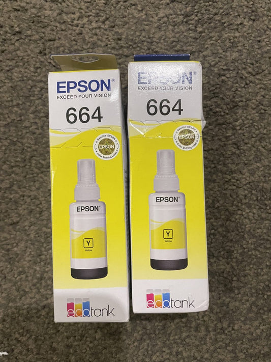 2x Genuine Epson 664 Yellow Toners BB 2026