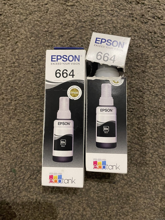 2x Genuine Epson 664 Black Toners BB 2026