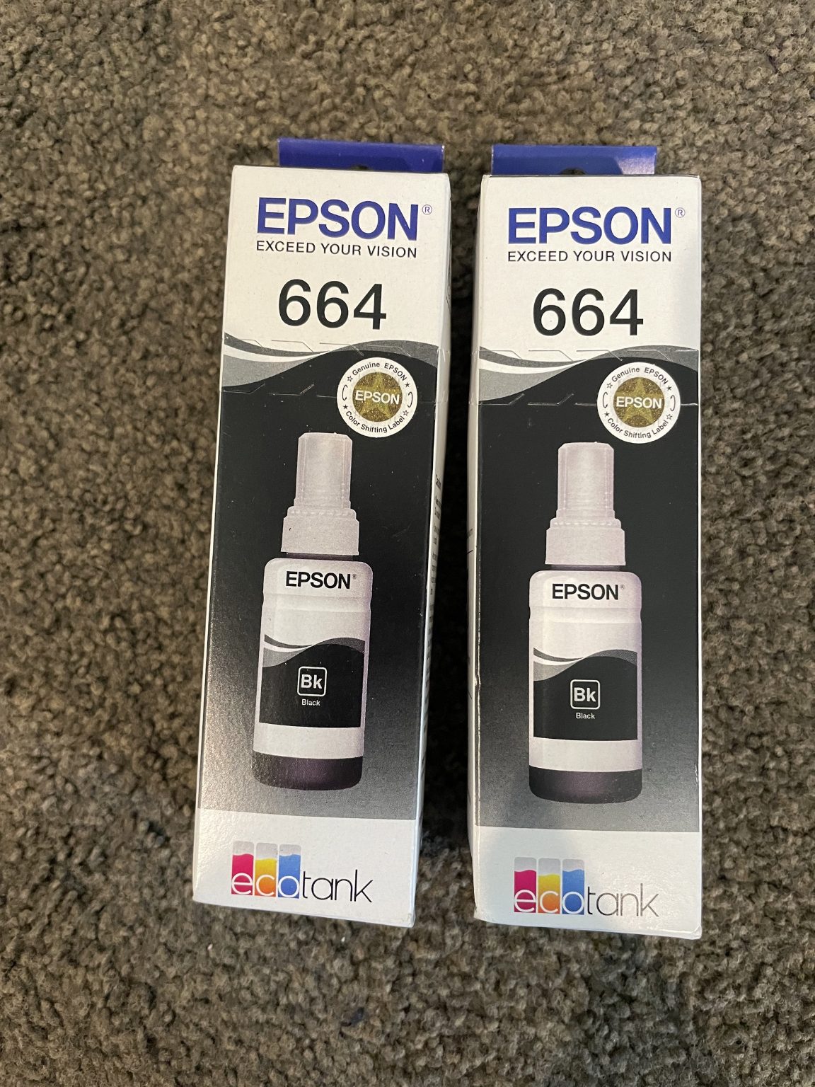 2x Genuine Epson 664 Black Toners BB 2026