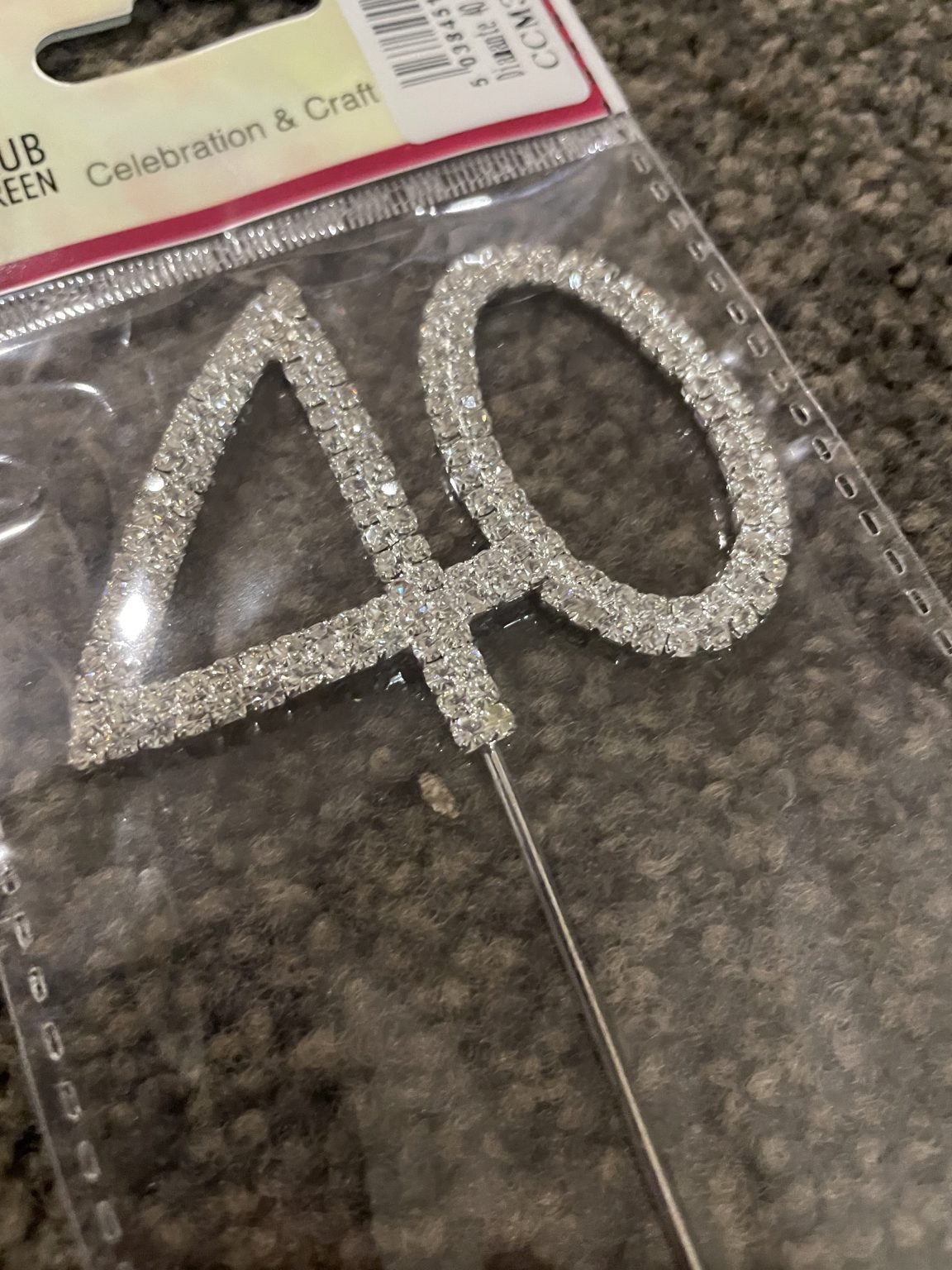 40 Silver & Diamanté Cake Topper