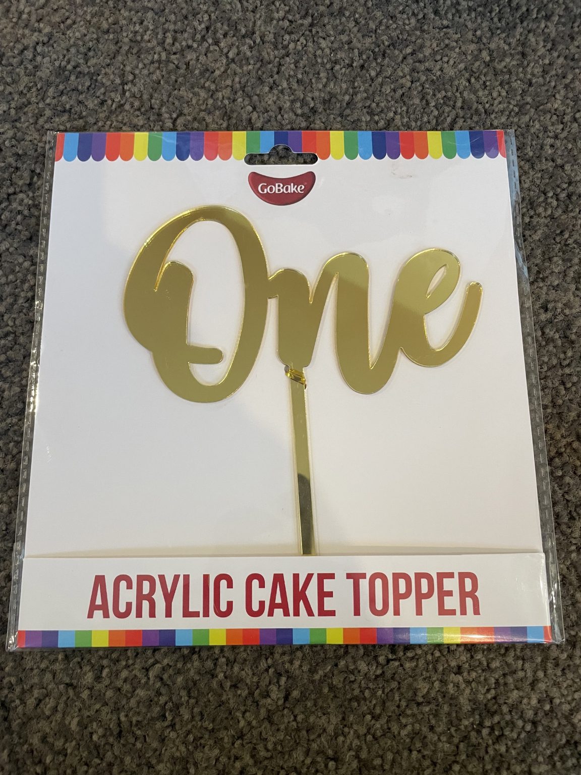 Gold One Acrylic Cake Topper