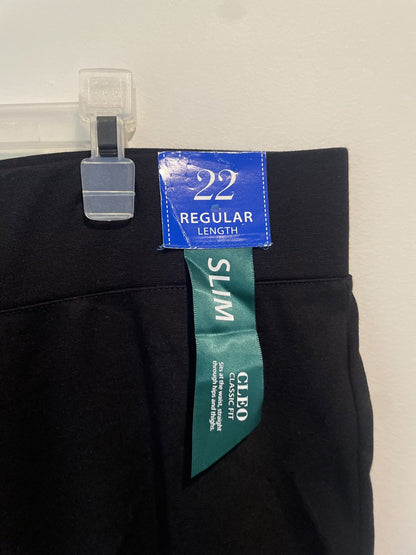 BNWT City Collection Size 22 Regular Cleo Fit Slim Leg Pant - Black